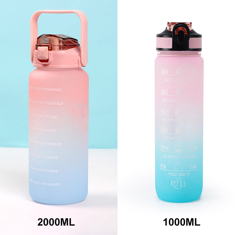 2000ML Super large capacity water bottle with 3D sticker