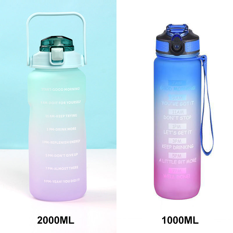 2000ML Super large capacity water bottle with 3D sticker