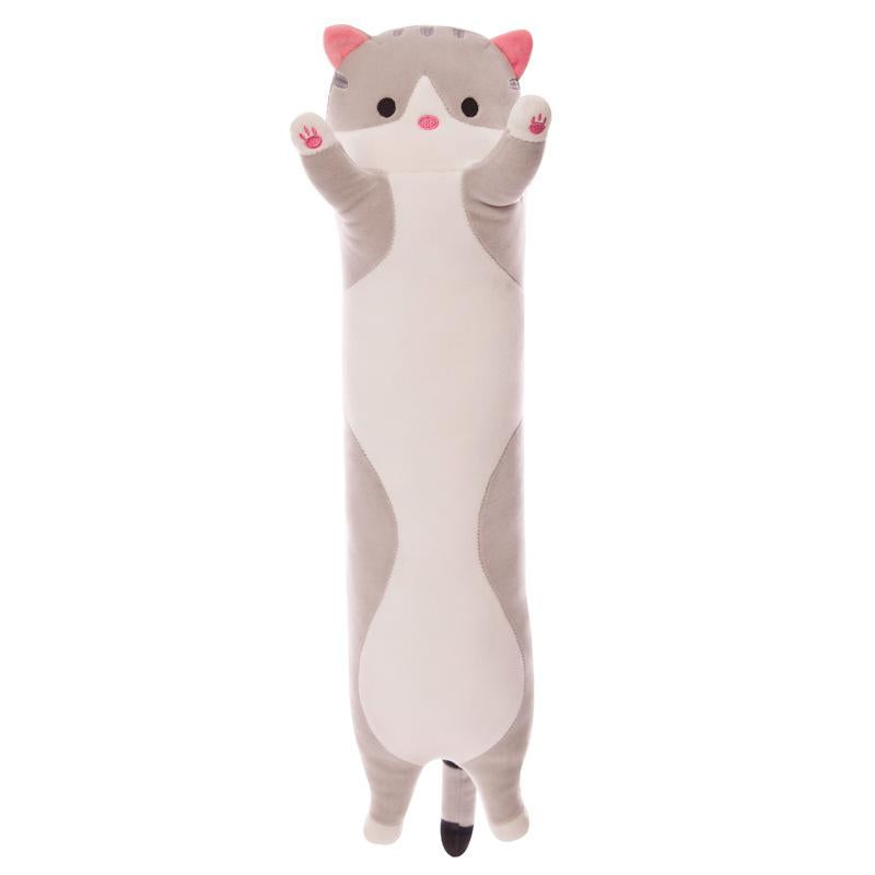 [004] 110cm Cute Cat Pillow Long Strip Plush Toy Lazy Hug Sleep Doll