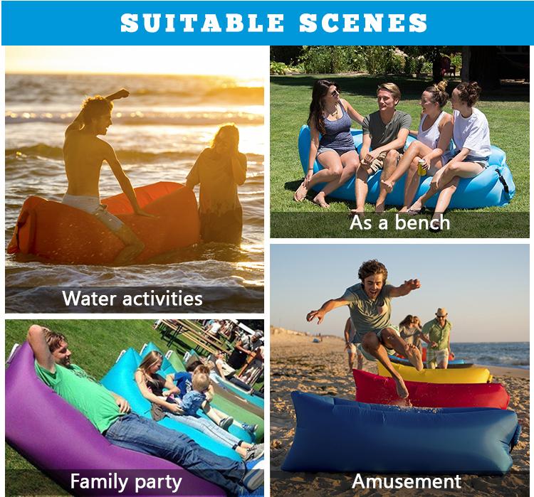 Outdoor Garden Furniture Modern Lazy Inflatable Big Sofa Bed For Travel Camping Beach Portable Air Sofa Cushion Seating