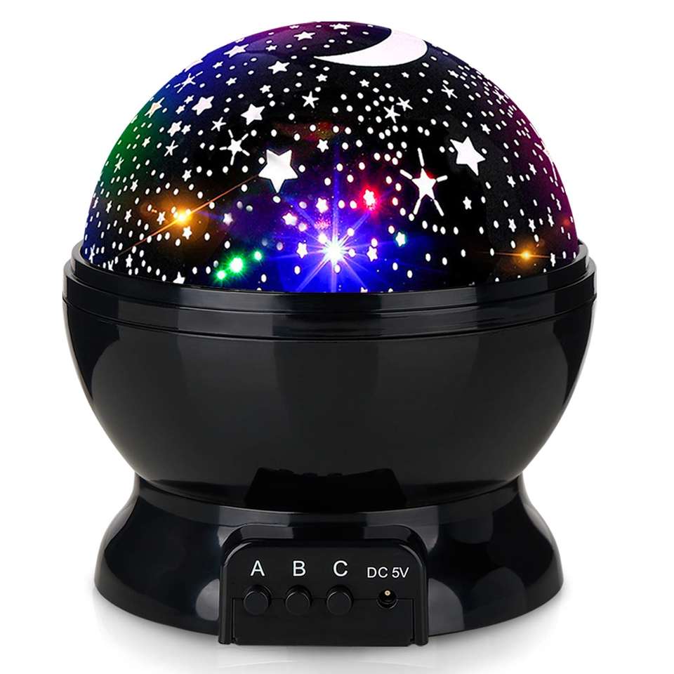 USB Charge Led Romantic 360 Degree Rotation Moon Star Projector Night Light