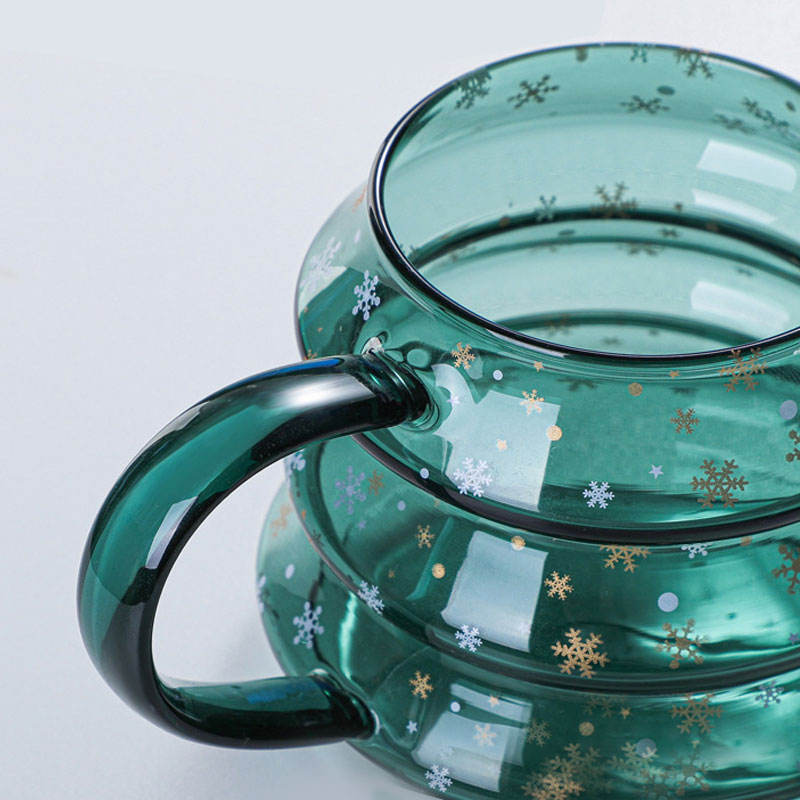 High Borosilicate Glass Coffee Drinking Mugs Christmas glasses Cup Tea Mugs Milk Lemon Juice Cup Drinkware Christmas Tree Cup