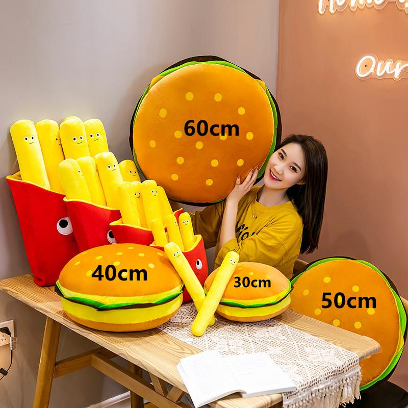 New Hamburger Pillow And  Fries Plush Toy Doll