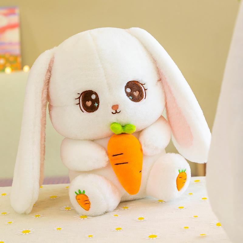 80cm-Kawaii Soft Plush Rabbit With Carrot Lovely Dolls Long Ear Plush Toy